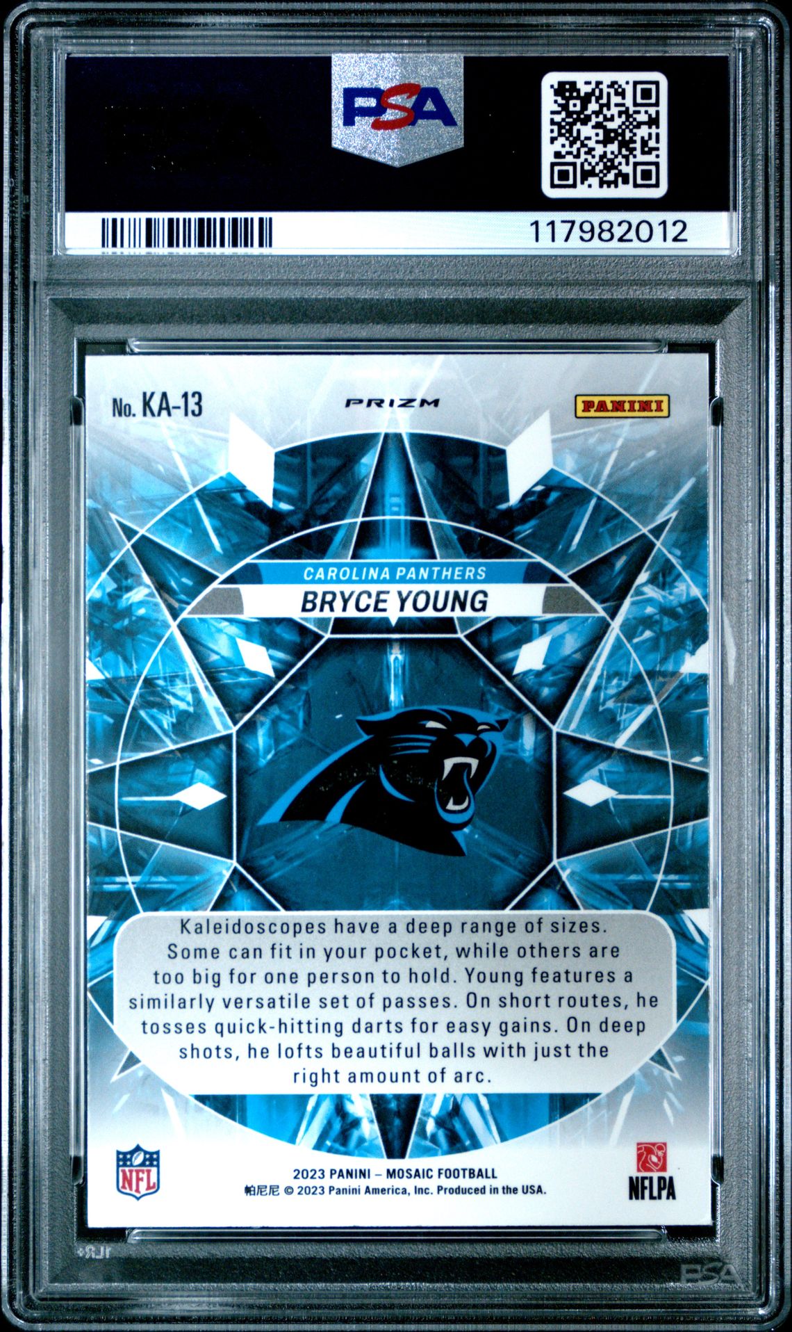 2023 Panini Mosaic Kaleidoscopic Bryce Young #Ka13 Gem Mt 10 back