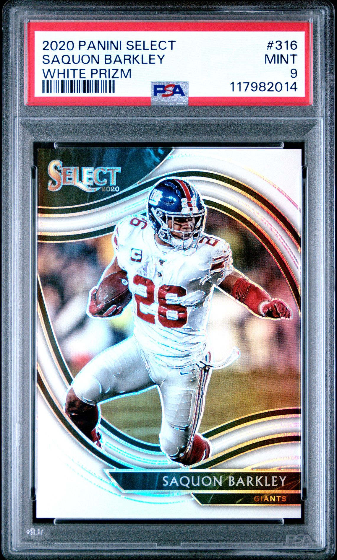 2020 Panini Select Saquon Barkley #316 (White Prizm) Mint 9 front