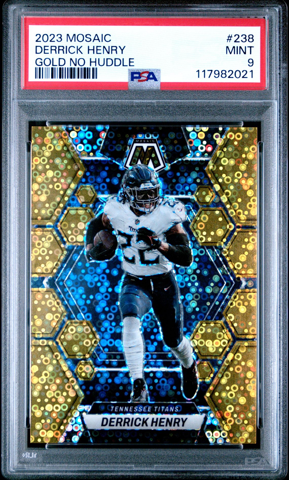 2023 Panini Mosaic Derrick Henry #238 (Gold No Huddle) Mint 9 front