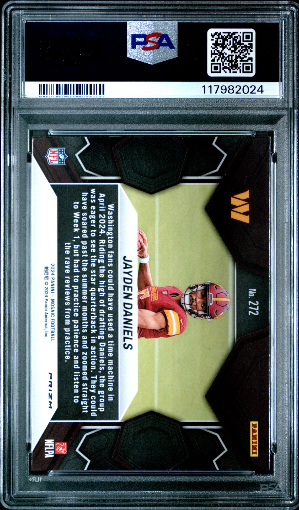 2024 Panini Mosaic Jayden Daniels #272 (Green) Mint 9 back