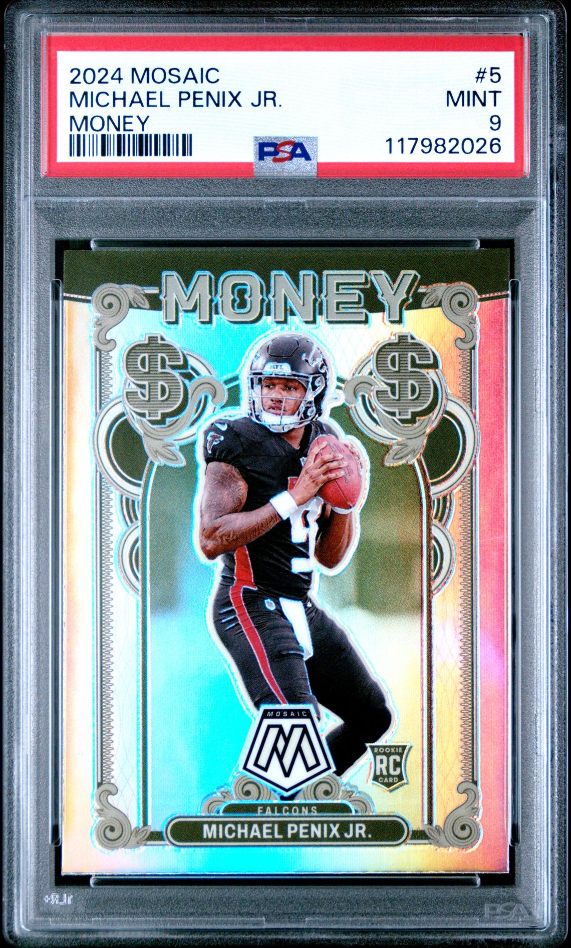 2024 Panini Mosaic Money Michael Penix Jr. #5 Mint 9 front