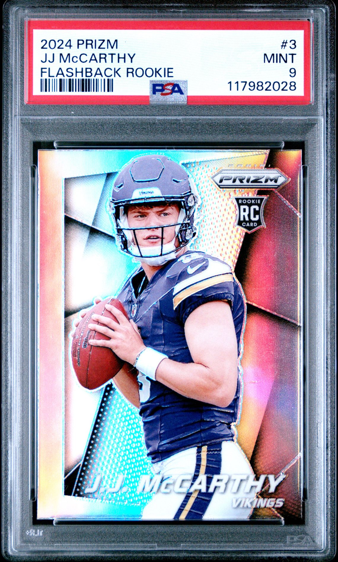 2024 Panini Prizm Prizm Flashback Rookie Jj Mccarthy #3 Mint 9 front