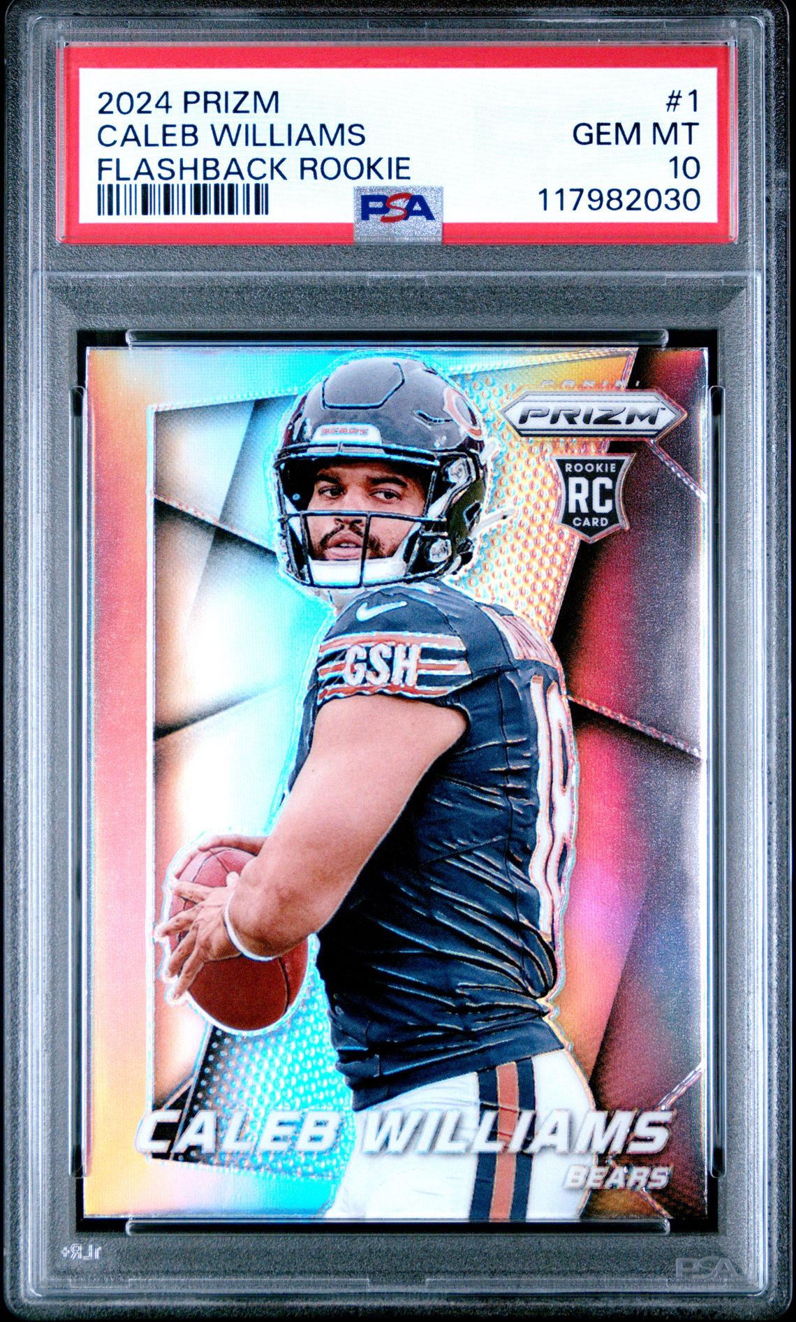 2024 Panini Prizm Prizm Flashback Rookie Caleb Williams #1 Gem Mt 10 front