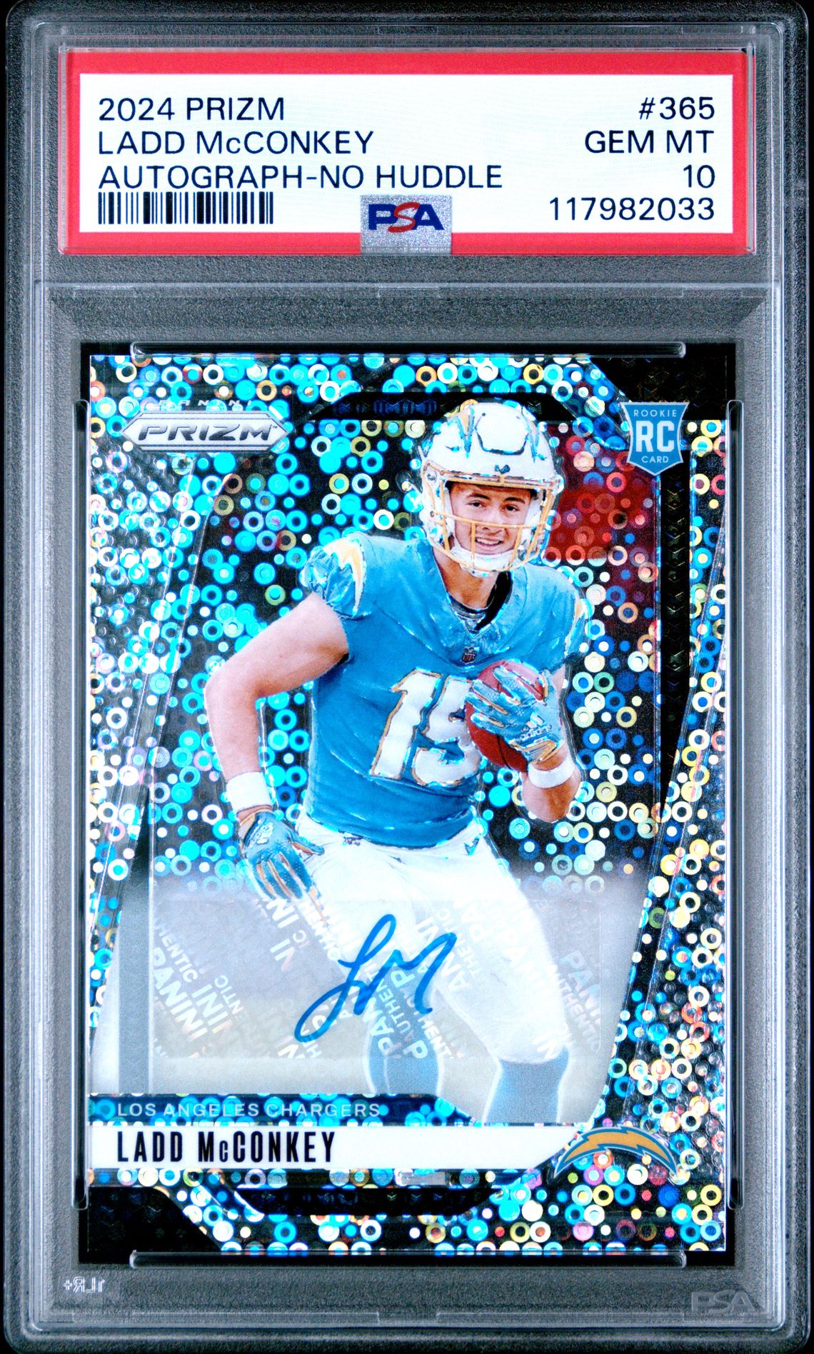 2024 Panini Prizm Ladd Mcconkey #365 (Autograph-No Huddle) Gem Mt 10 front