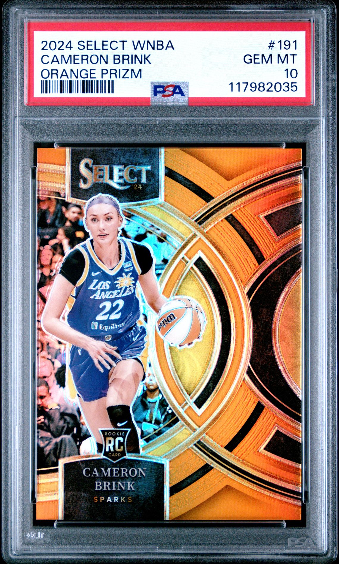 2024 Panini Select Wnba Cameron Brink #191 (Orange Prizm) Gem Mt 10 front