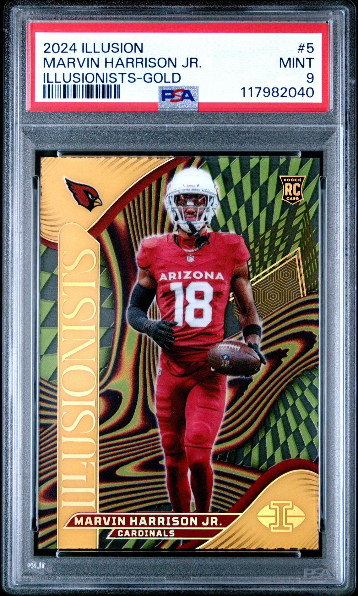 2024 Panini Illusions Illusionists Marvin Harrison Jr. #5 (Illusionists-Gold) Mint 9 front