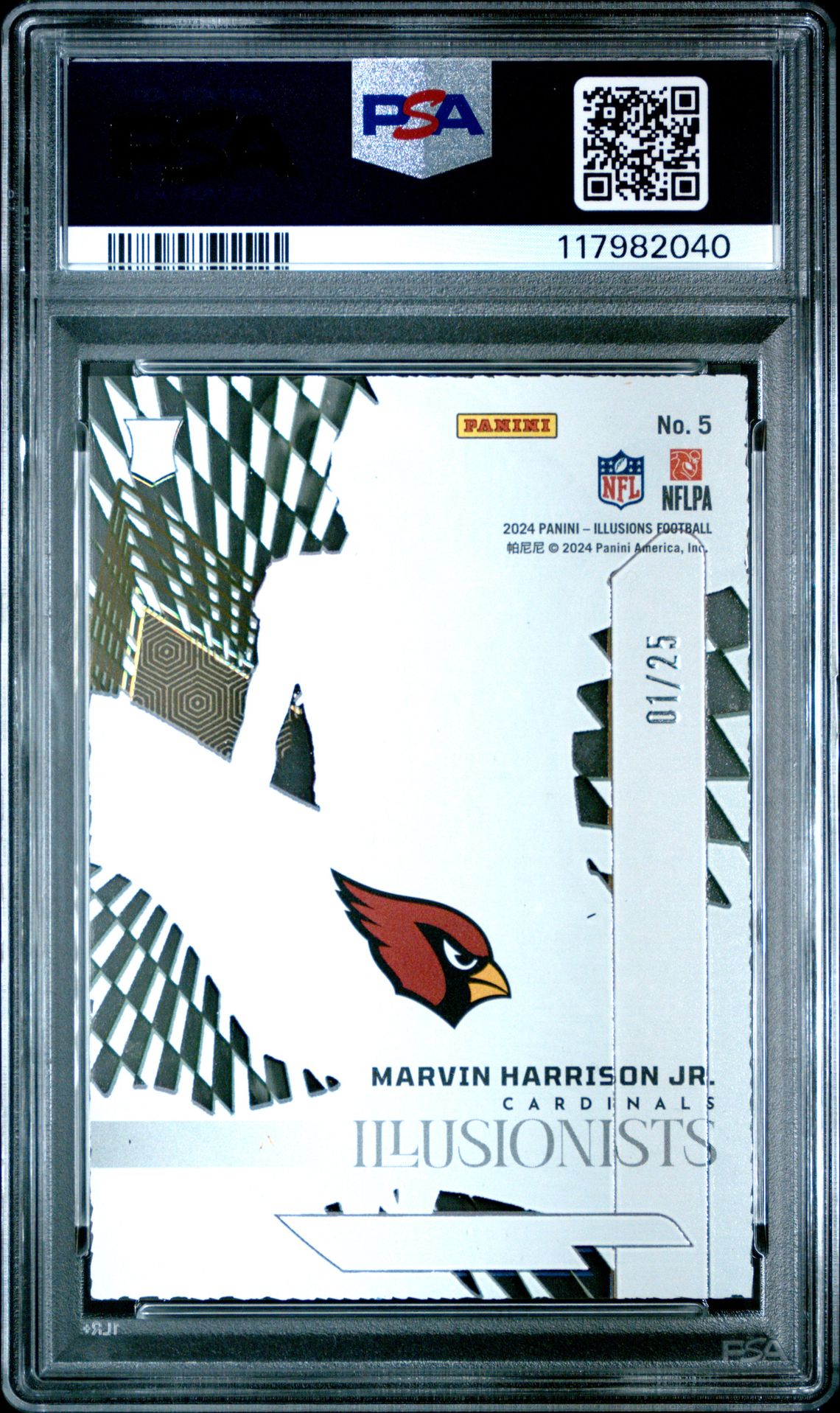 2024 Panini Illusions Illusionists Marvin Harrison Jr. #5 (Illusionists-Gold) Mint 9 back