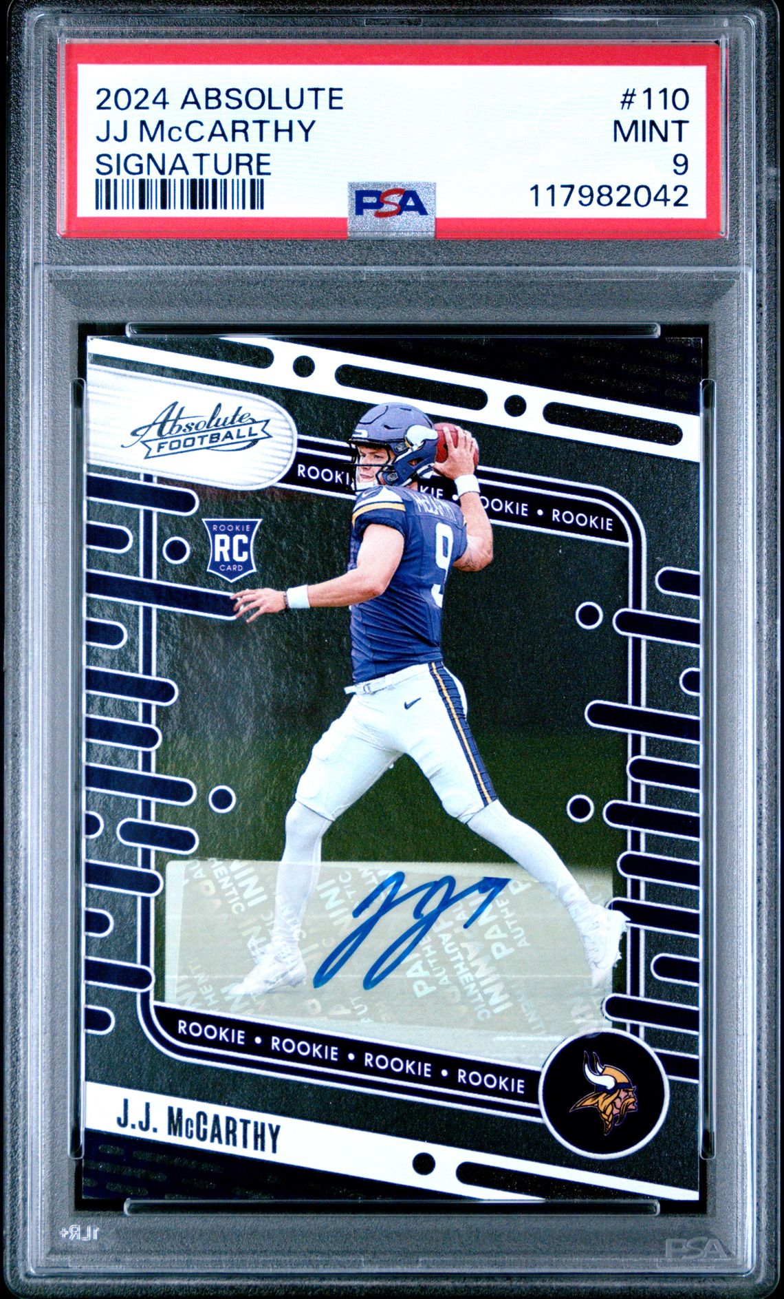 2024 Panini Absolute Jj Mccarthy #110 (Signature) Mint 9 front