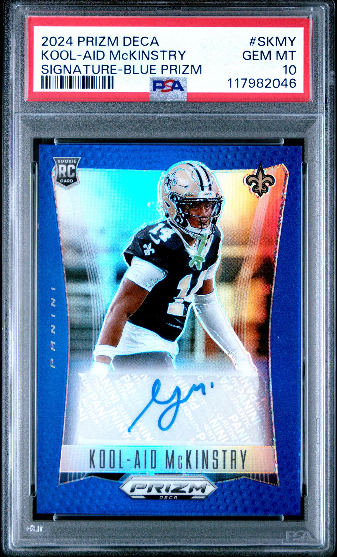 2024 Panini Prizm Deca Signatures Kool-Aid Mckinstry #Skmy (Signature-Blue Prizm) Gem Mt 10 front
