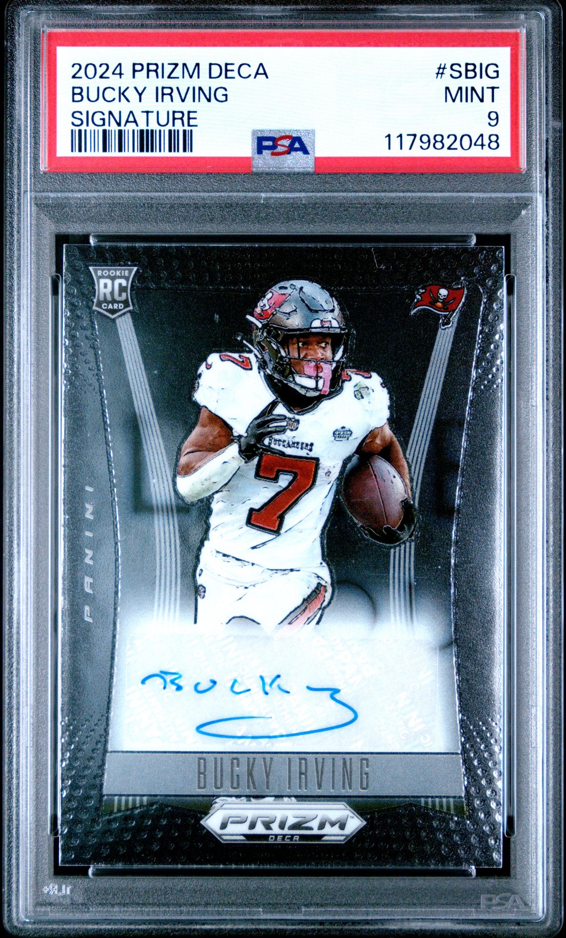 2024 Panini Prizm Deca Signatures Bucky Irving #Sbig Mint 9 front