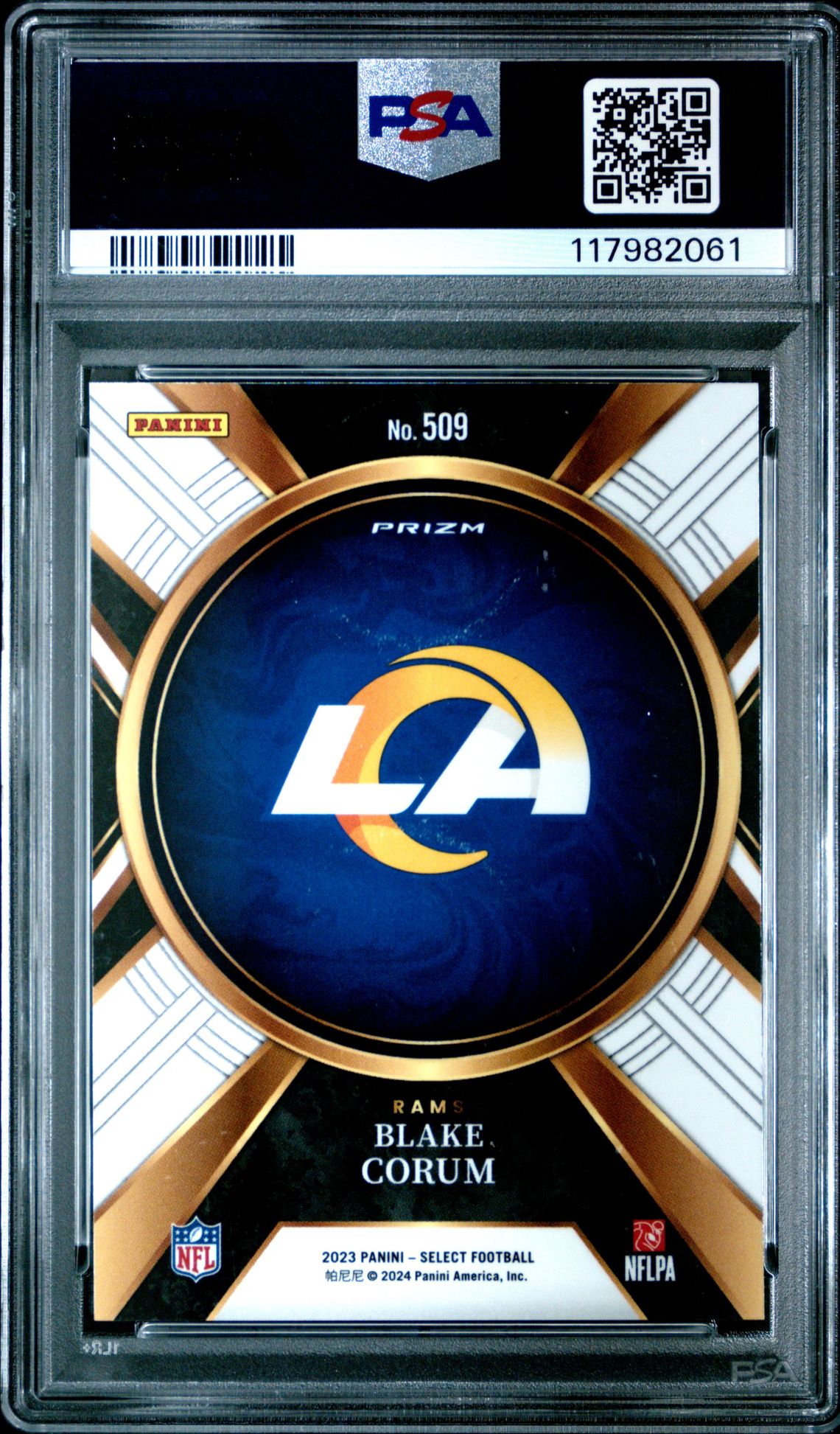 2023 Panini Select Blake Corum #509 Mint 9 back