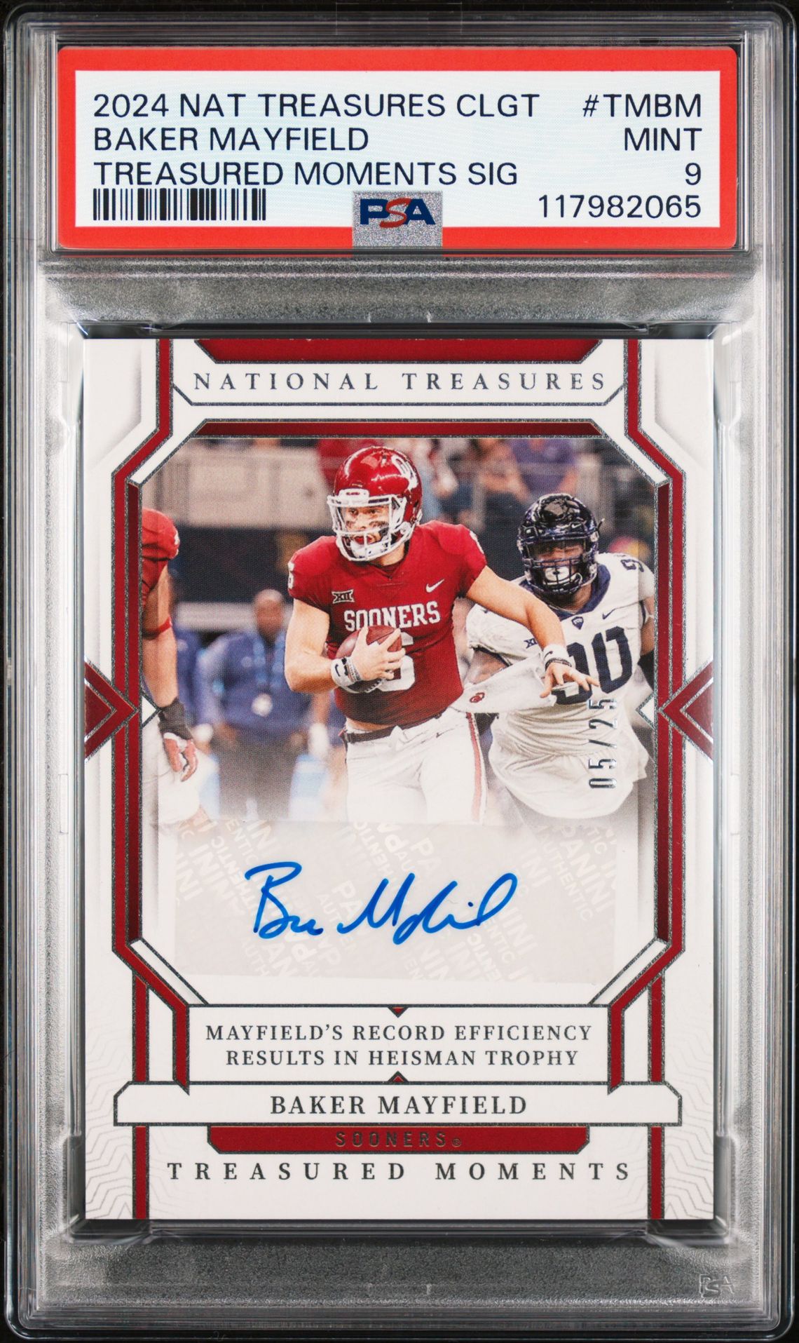 2024 Panini National Treasures Collegiate Treasured Moments Signatures Baker Mayfield #Tmbm (Treasured Moments Sig) Mint 9 front