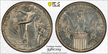 1915-S 50C Panama-Pacific MS65