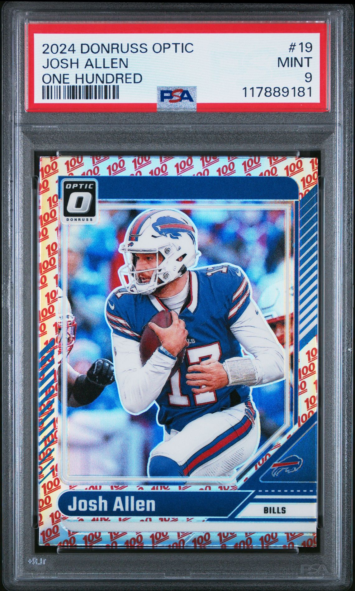 2024 Panini Donruss Optic Josh Allen #19 (One Hundred) Mint 9 front