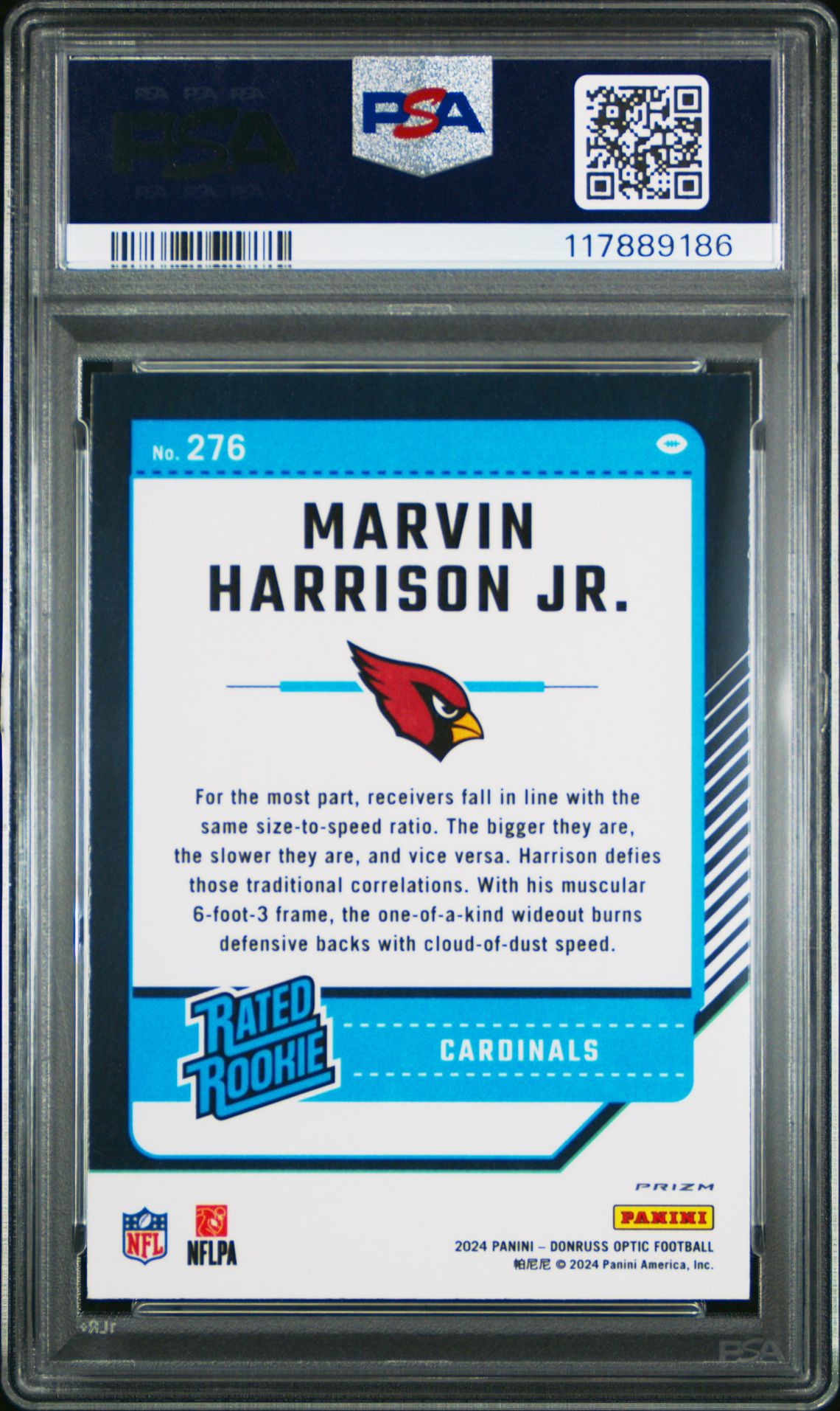 2024 Panini Donruss Optic Marvin Harrison Jr. #276 (Pink) Nm-Mt 8 back