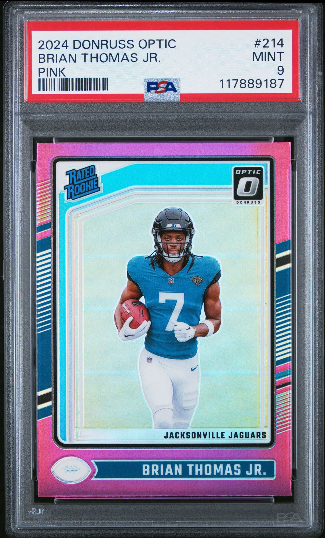 2024 Panini Donruss Optic Brian Thomas Jr. #214 (Pink) Mint 9 front