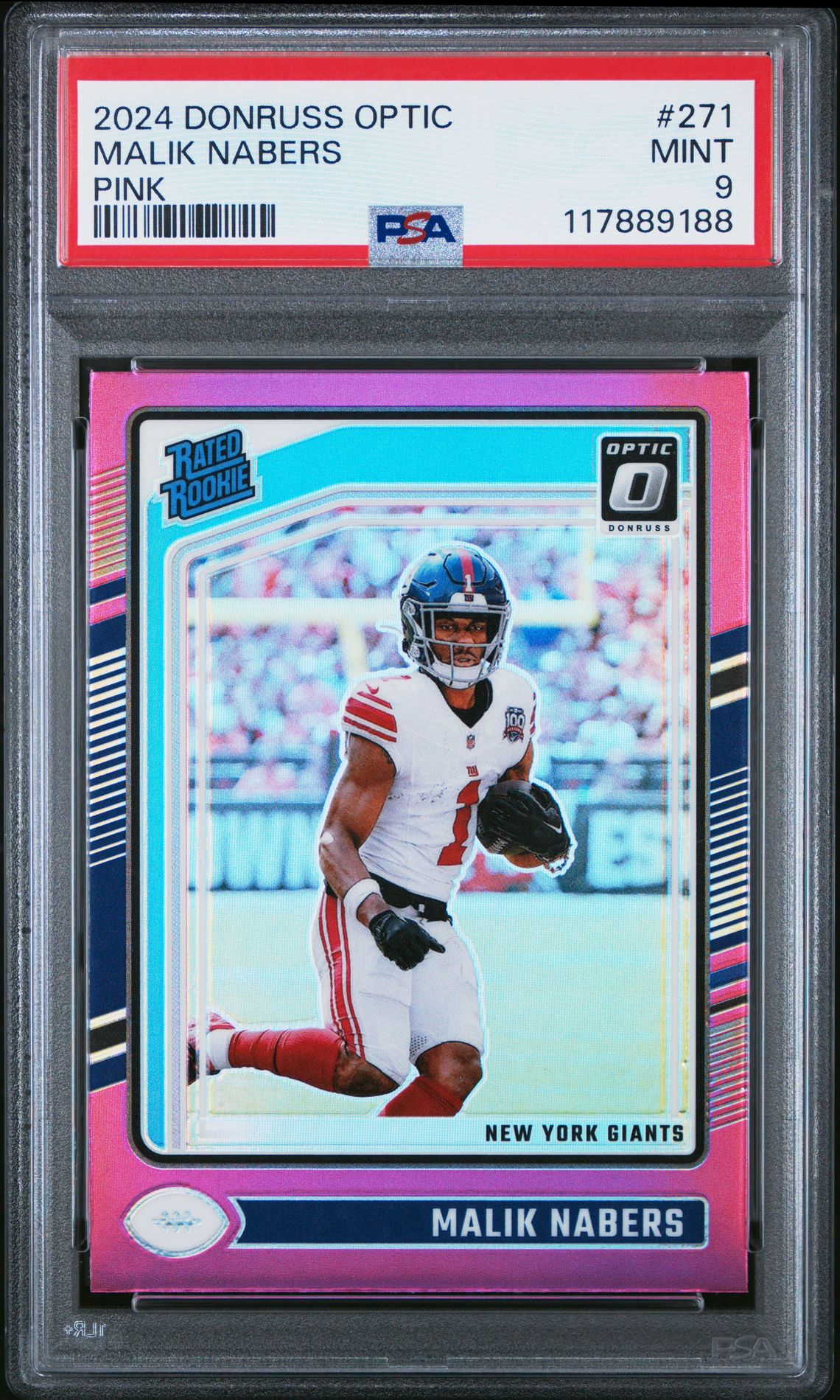 2024 Panini Donruss Optic Malik Nabers #271 (Pink) Mint 9 front