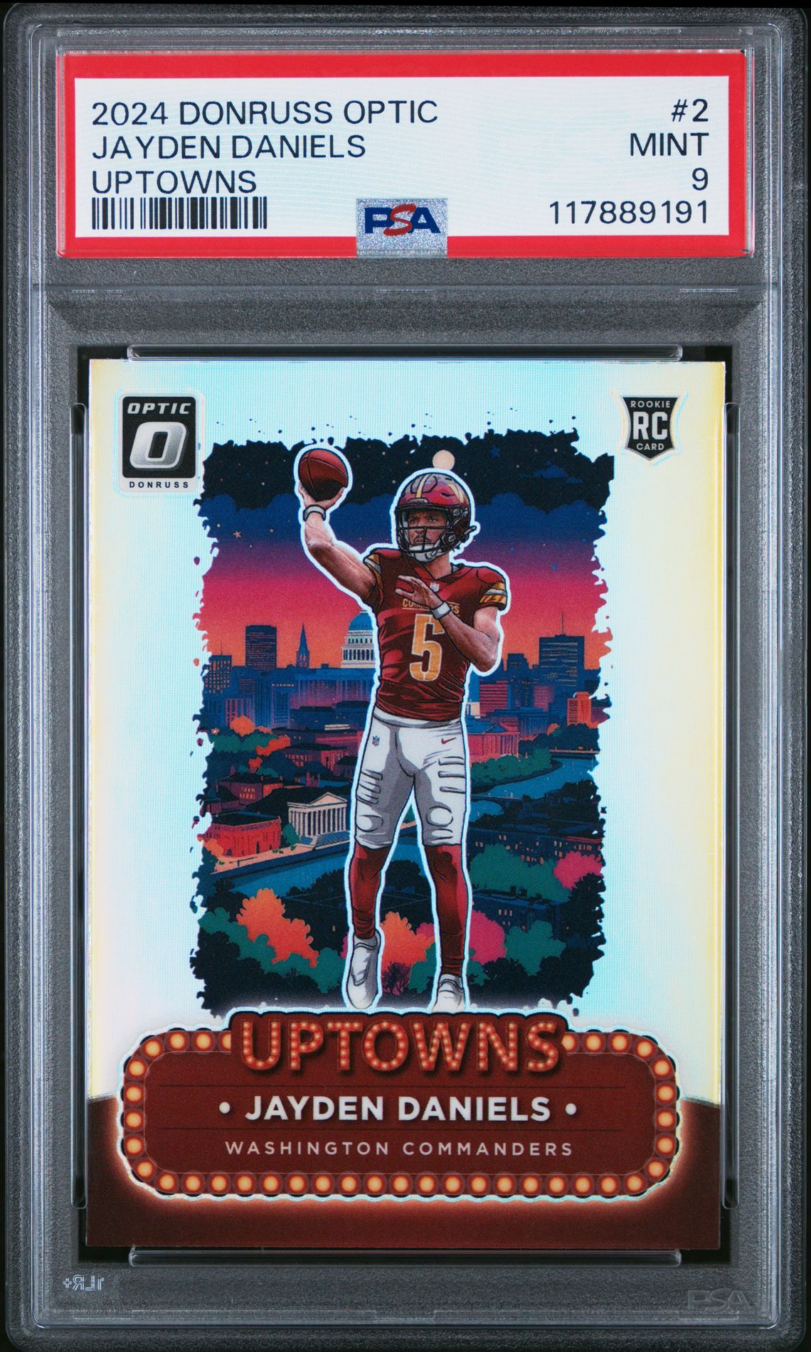 2024 Panini Donruss Optic Uptowns Jayden Daniels #2 Mint 9 front