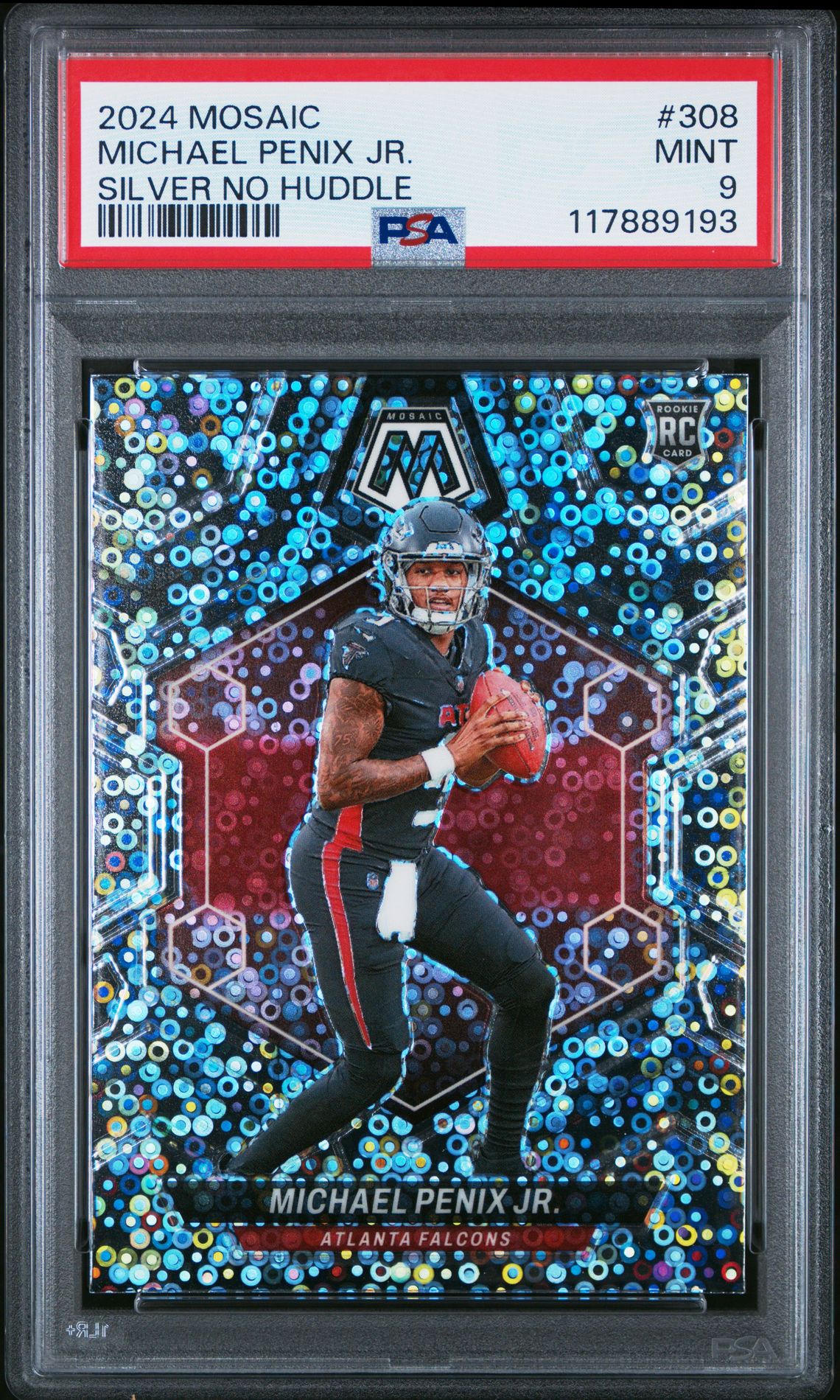 2024 Panini Mosaic Michael Penix Jr. #308 (Silver No Huddle) Mint 9 front