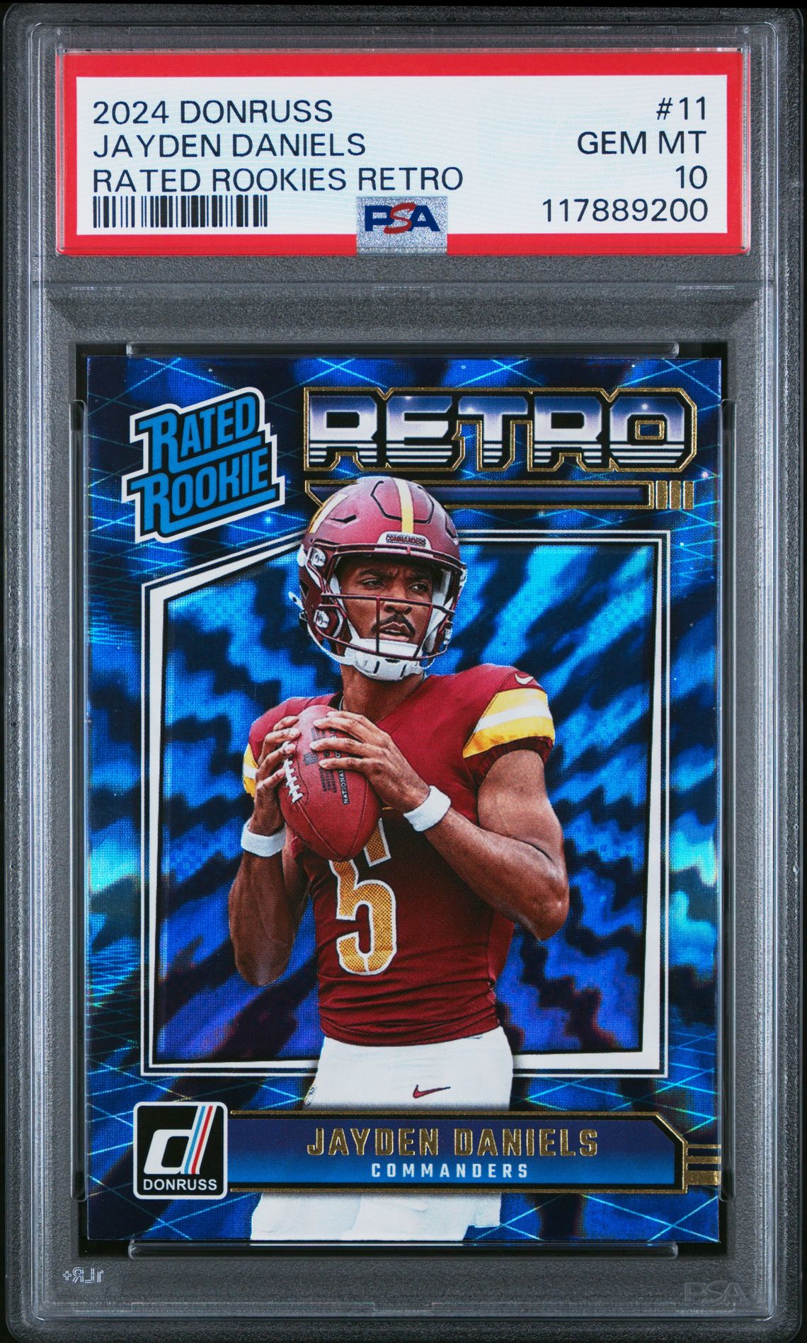 2024 Panini Donruss Rated Rookies Retro Jayden Daniels #11 Gem Mt 10 front