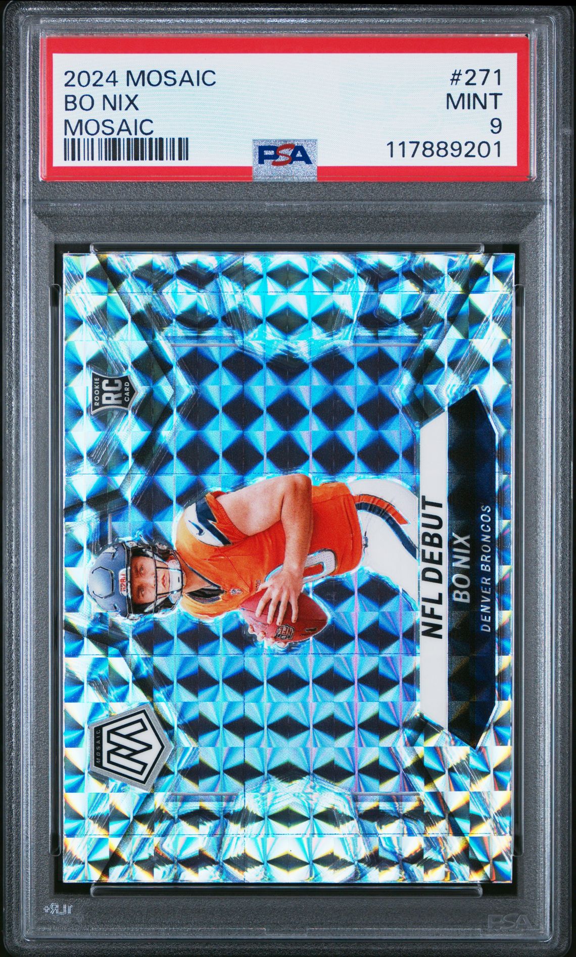 2024 Panini Mosaic Bo Nix #271 (Mosaic) Mint 9 front