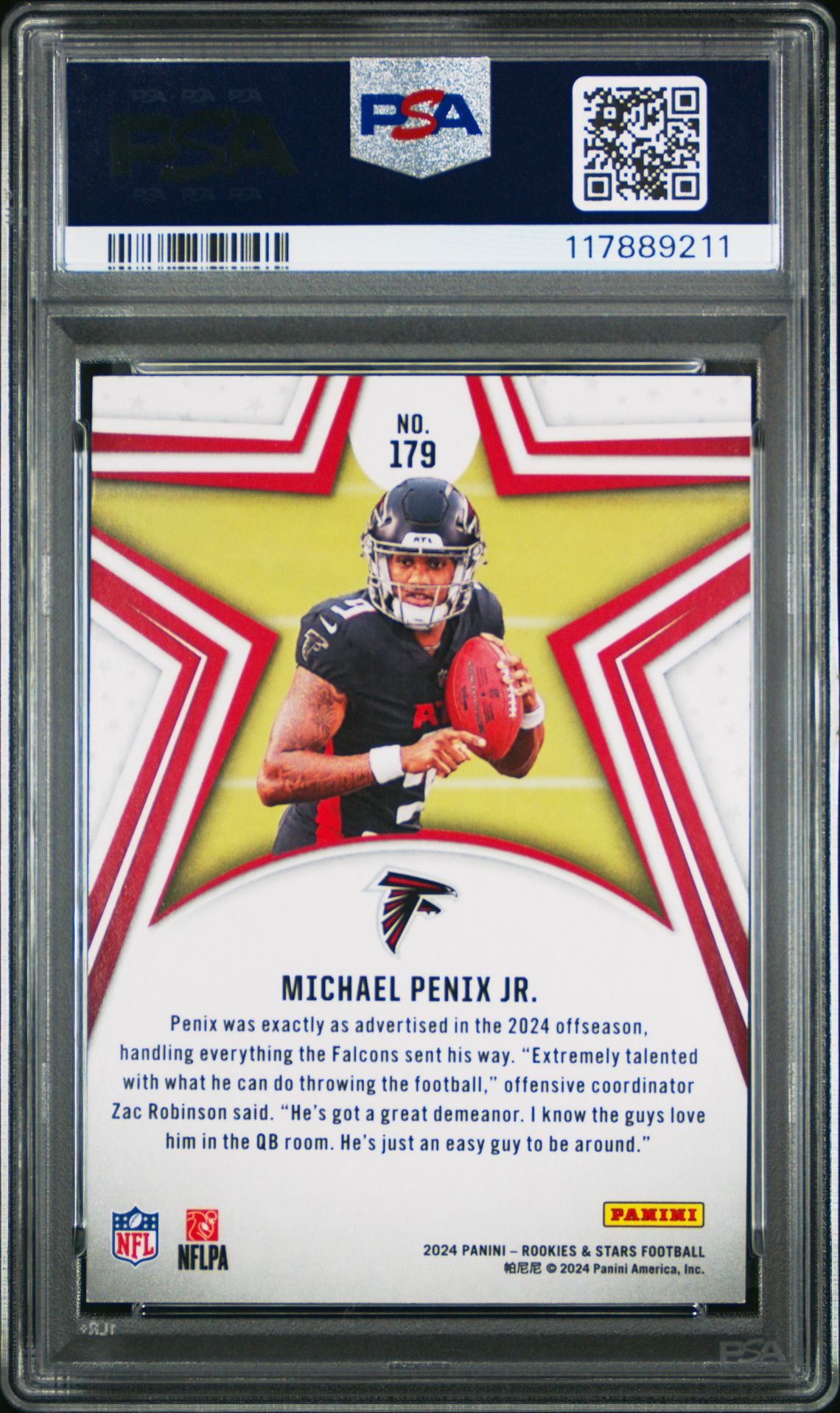 2024 Panini Rookies & Stars Michael Penix Jr. #179 (Orange) Mint 9 back