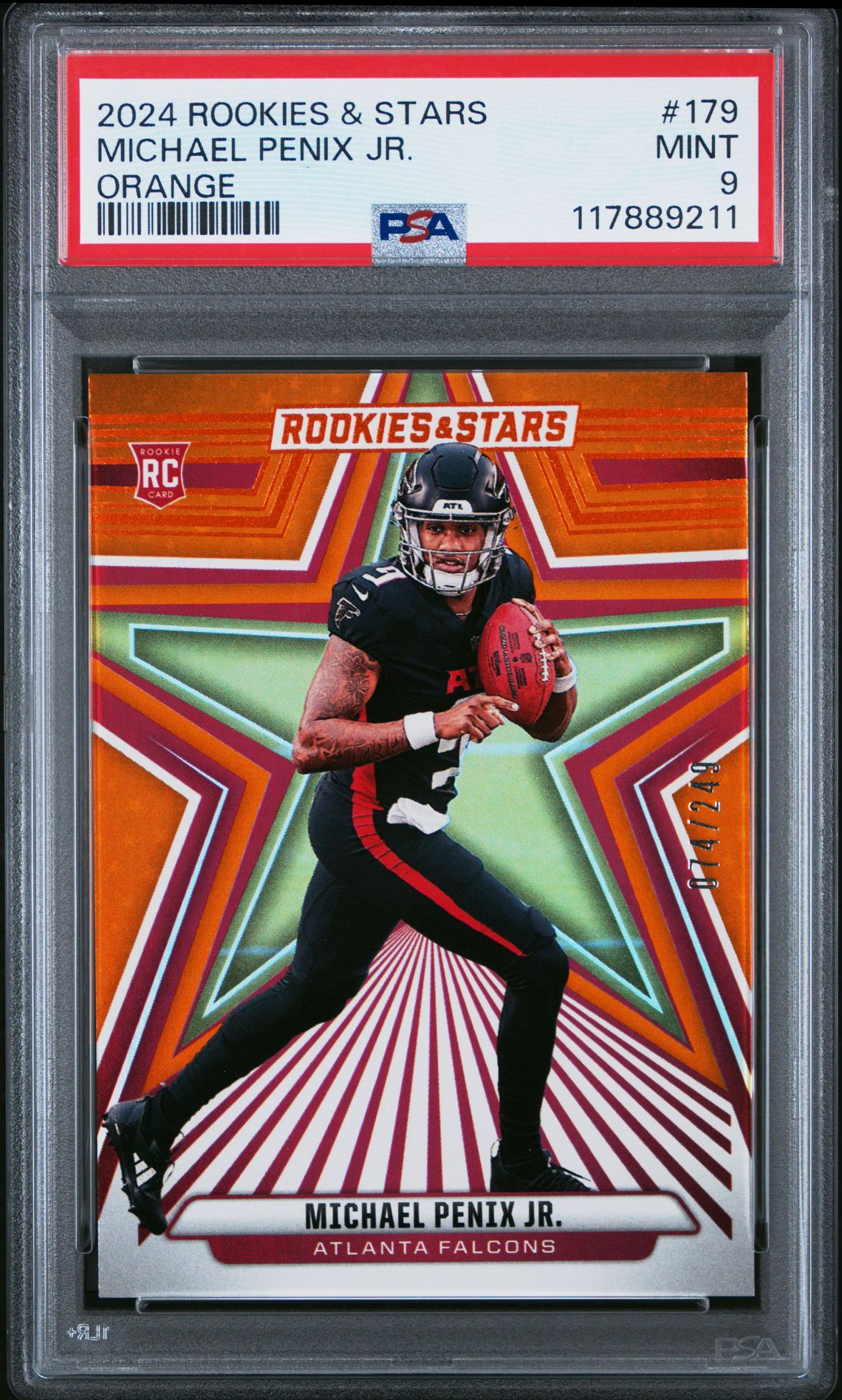 2024 Panini Rookies & Stars Michael Penix Jr. #179 (Orange) Mint 9 front