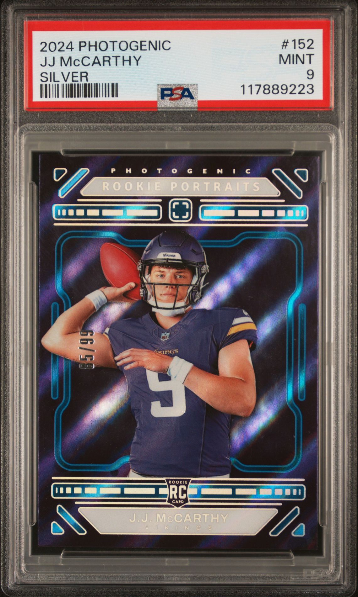 2024 Panini Photogenic Jj Mccarthy #152 (Silver) Mint 9 front