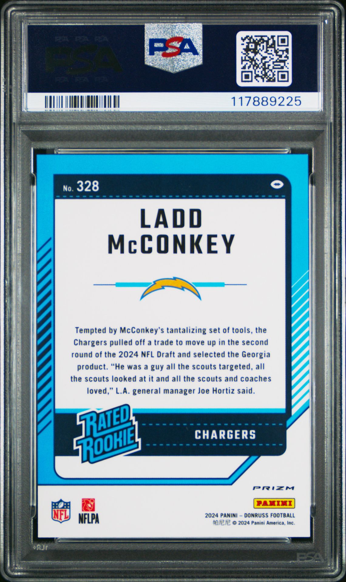 2024 Panini Donruss Ladd Mcconkey #328 (Optic Preview-Football Emoji) Gem Mt 10 back