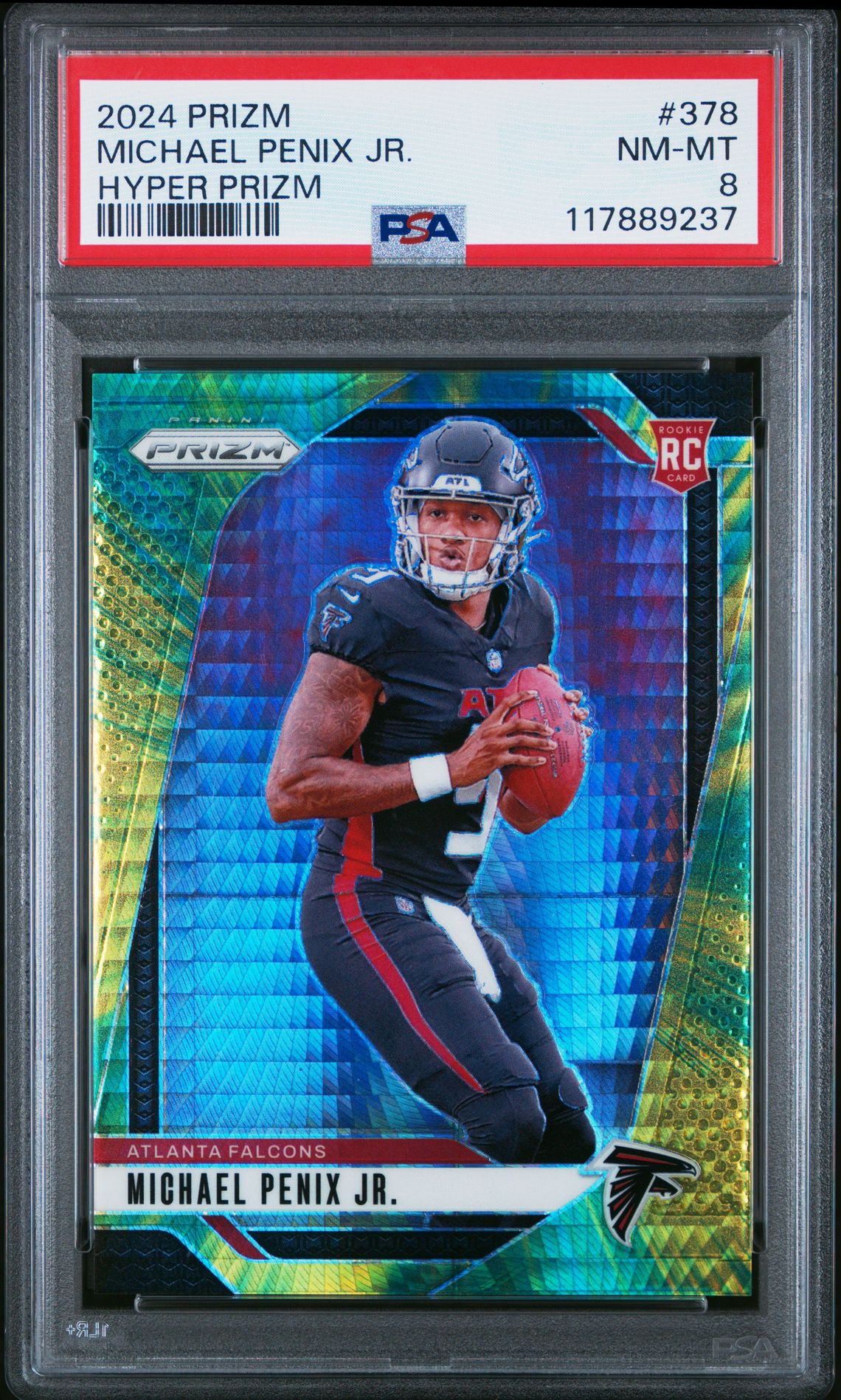 2024 Panini Prizm Michael Penix Jr. #378 (Hyper Prizm) Nm-Mt 8 front