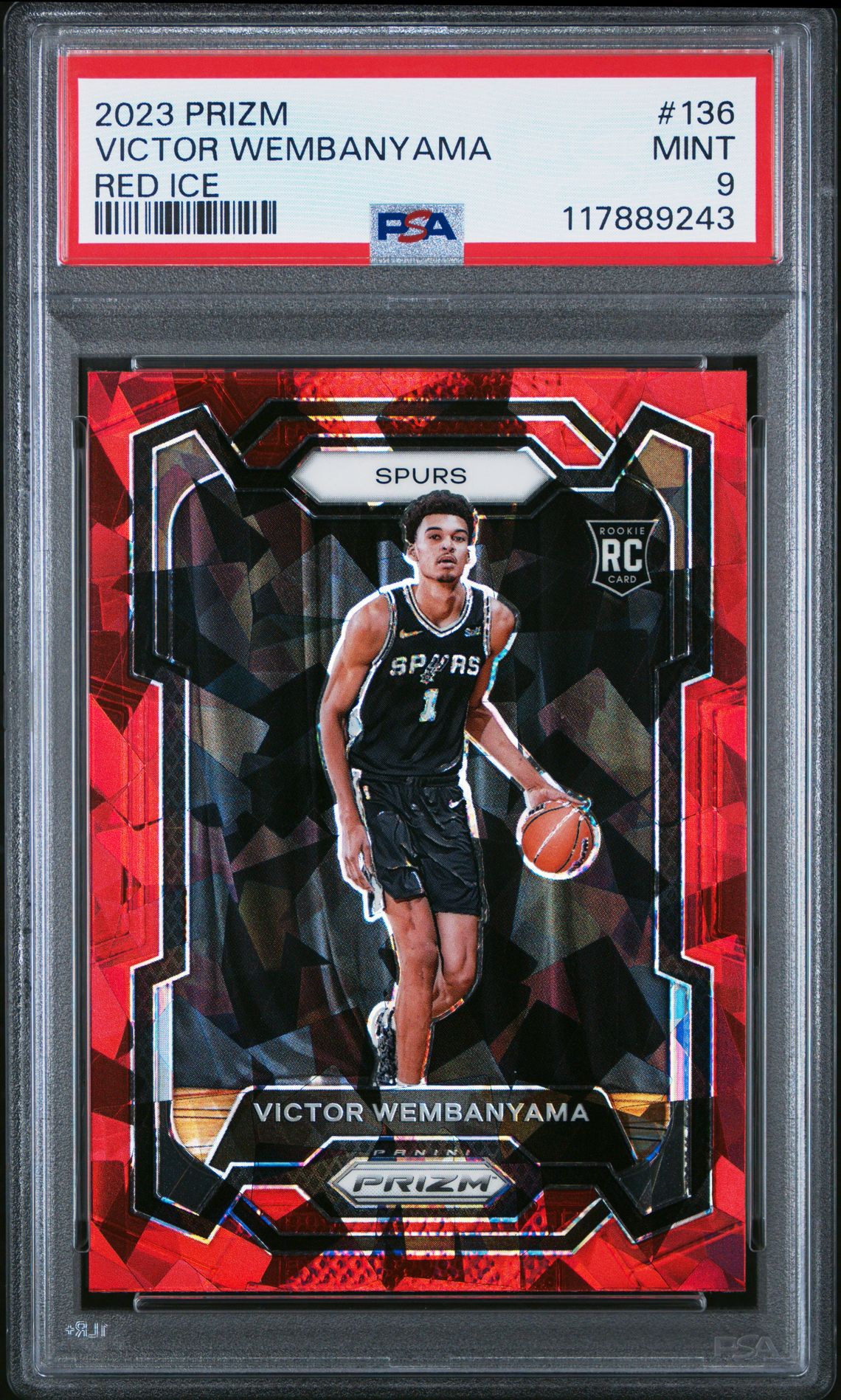 2023 Panini Prizm Victor Wembanyama #136 (Red Ice) Mint 9 front