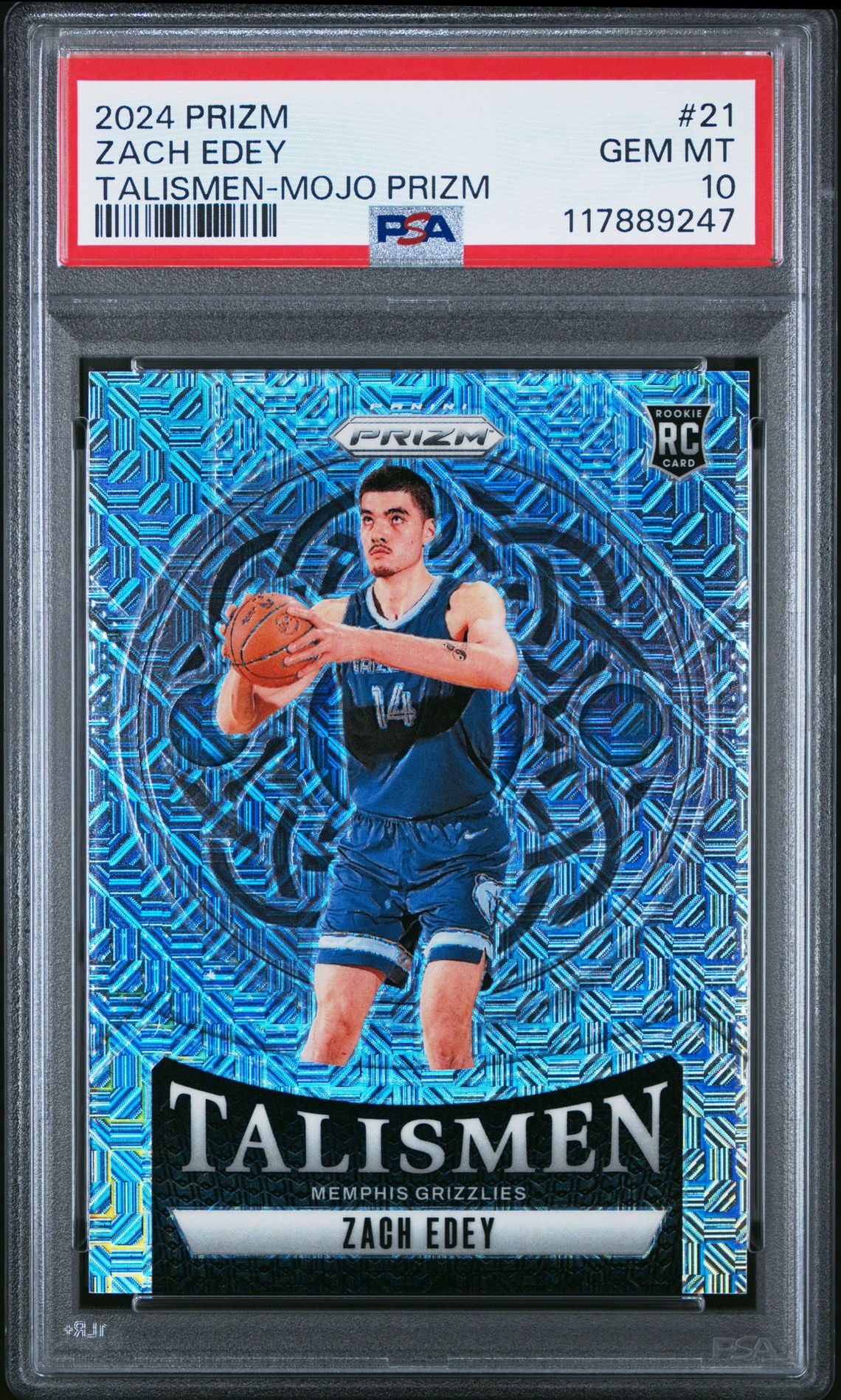 2024 Panini Prizm Talismen Zach Edey #21 (Talismen-Mojo Prizm) Gem Mt 10 front
