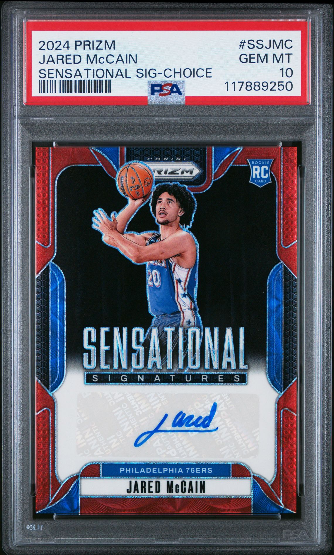 2024 Panini Prizm Sensational Signatures Jared Mccain #Ssjmc (Sensational Sig-Choice) Gem Mt 10 front