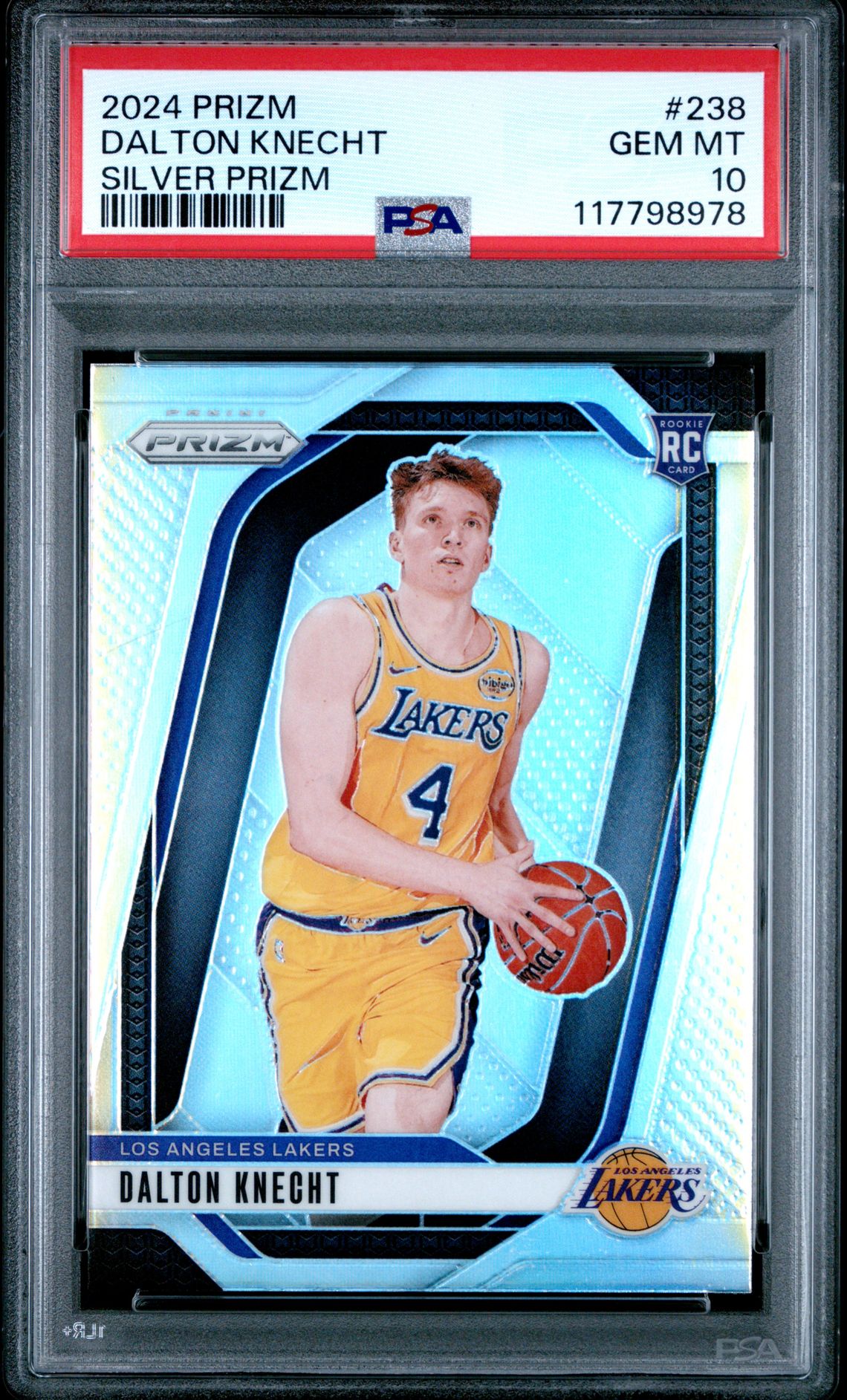 2024 Panini Prizm Dalton Knecht #238 (Silver Prizm) Gem Mt 10 front