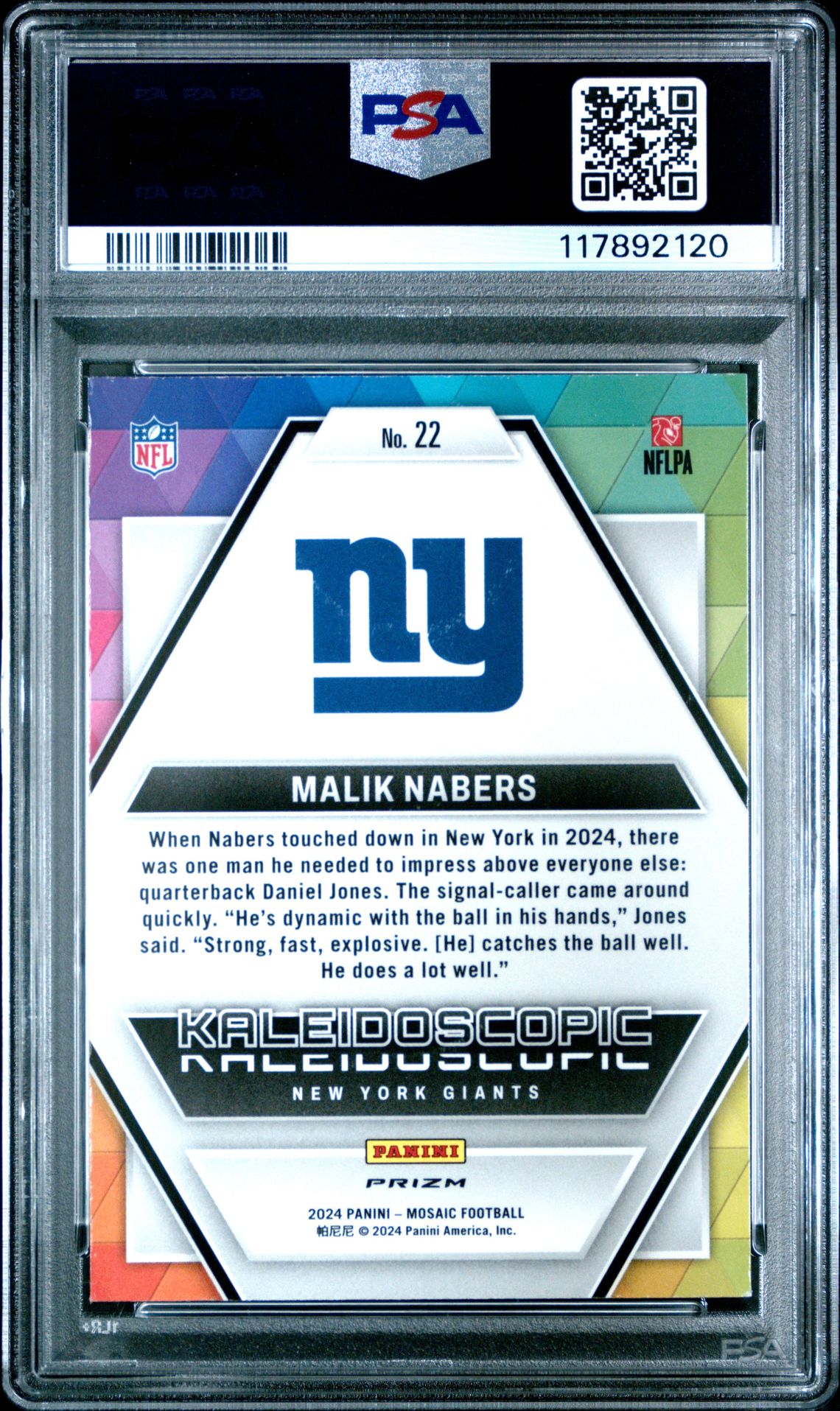 2024 Panini Mosaic Kaleidoscopic Malik Nabers #22 Mint 9 back