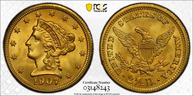 1907 $2.50 MS67+