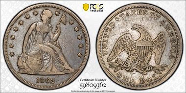 1862 $1 F15