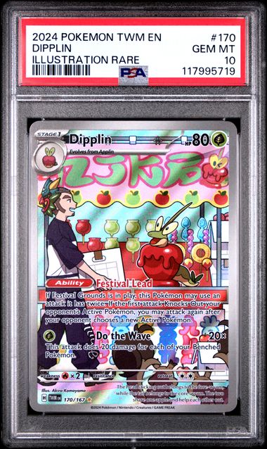 Pokemon - 2024 Dipplin Illustration Rare #170 Twm En-Twilight Masquerade PSA 10