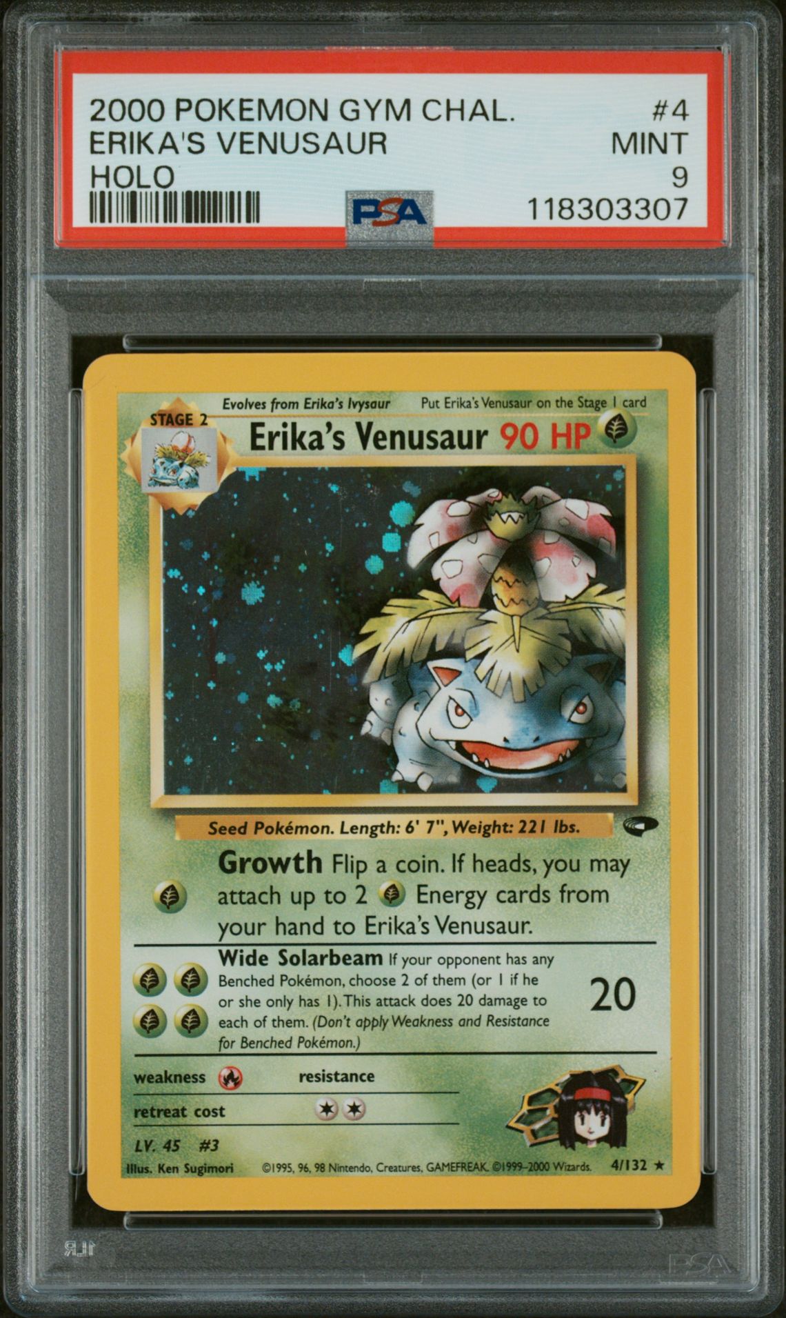 2000 Pokemon POKEMON GYM CHALLENGE HOLO #4 Erika's Venusaur front