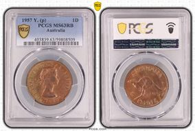 1957 Y. (p) 1D MS63RB