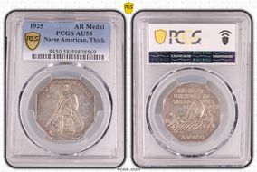 1925 AR Medal Norse American, Thick AU58