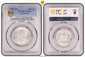 1951(m) Florin KM-48  Ag AU58