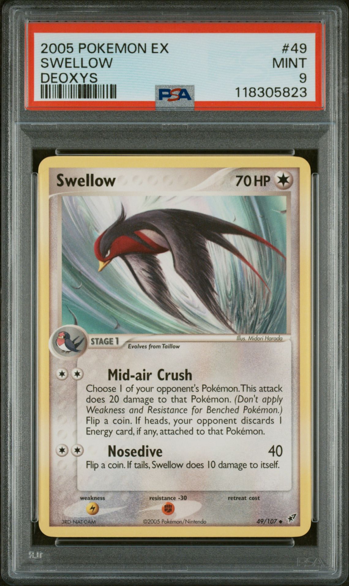 2005 Pokemon POKEMON EX DEOXYS #49 Swellow front