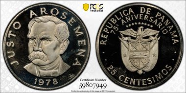 1978-FM 25C 75th Anniversary PR66DCAM