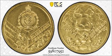 2023-CM $5 Czech Lion Au MS70
