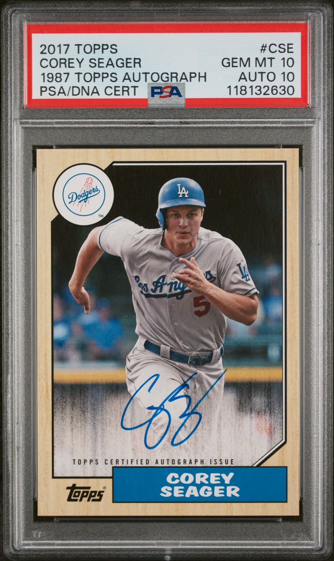 2017 Topps TOPPS 1987 TOPPS AUTOGRAPHS 1987 TOPPS AUTOGRAPHCertificationPrimary Signer (1 Signer)COREY SEAGER #CSE Corey Seager front