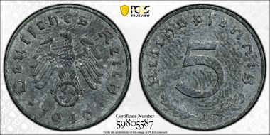 1940-J 5 Pfg J-370 Regular Issue MS61