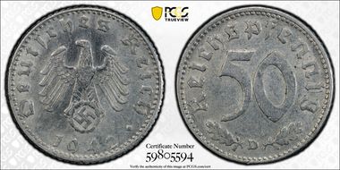 1942-D 50 Pfg J-372 N1