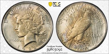 1922-S $1 AU58