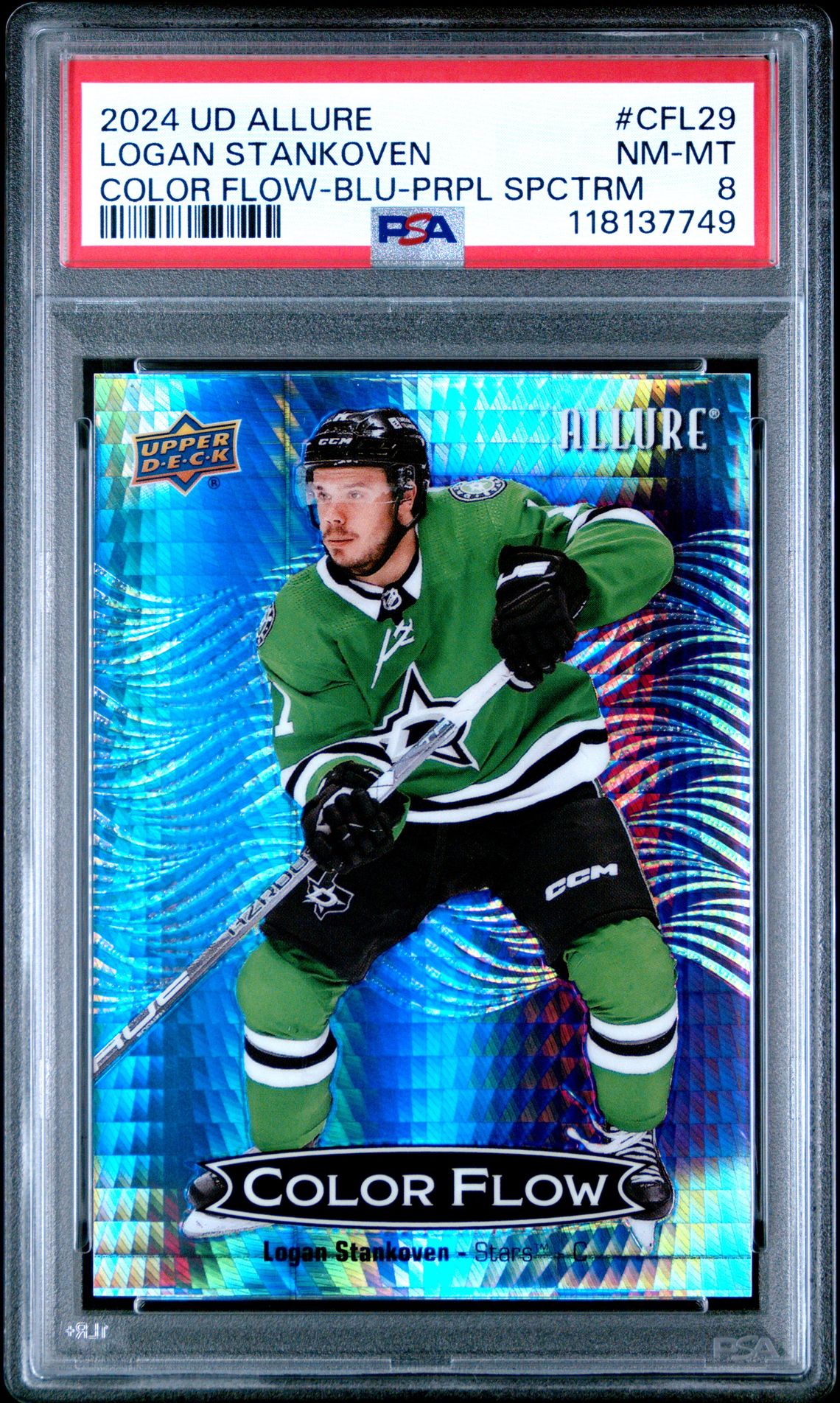 2024 Upper Deck Allure Color Flow Logan Stankoven #Cfl29 (Color Flow-Blu-Prpl Spctrm) Nm-Mt 8 front
